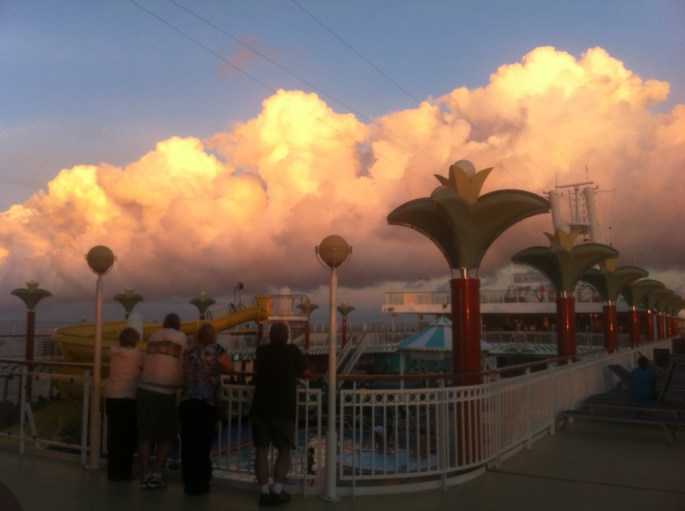 From the deck of the NCL Pearl on the 17 December 2012 in the area of the Bahamas.