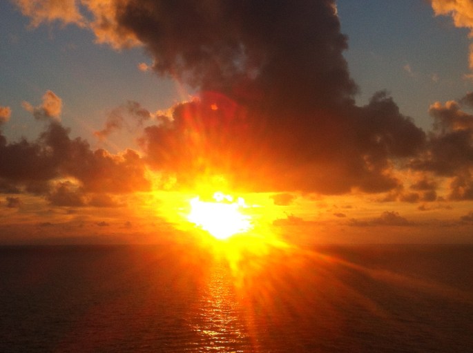View from the NCL Sun of the most incredible sunset near St. Martin on 22 November 2012.