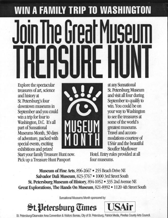 Another cooperative effort for Museum Month was sponsored by USAir.