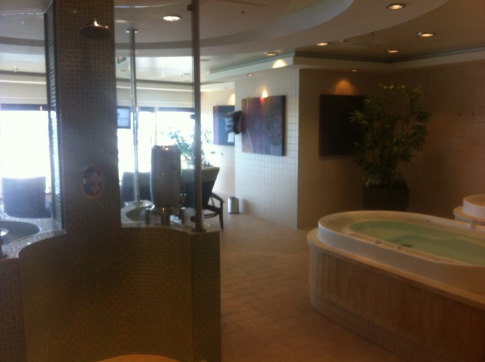 The men's side of the thermal suite in the spa on the Norwegian Pearl.
