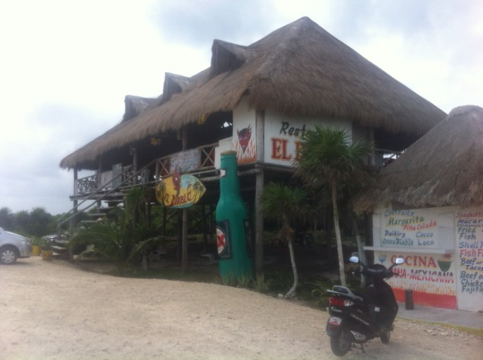 Dive bar El Diablo on the east cost of Cozumel Mexico