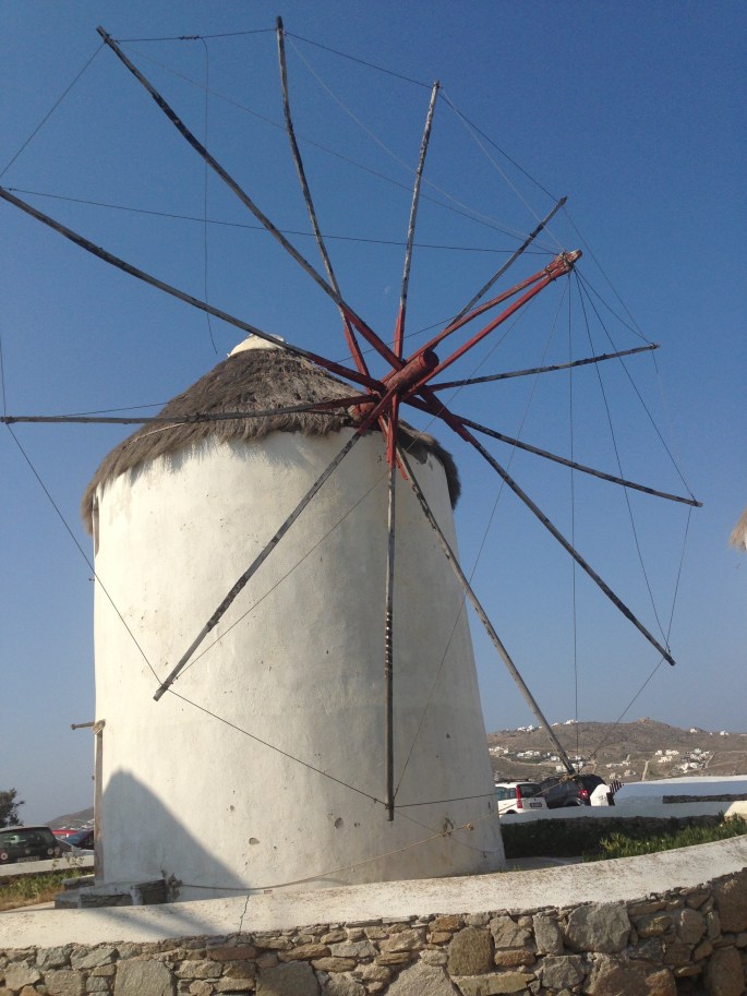 One of the famous old windmills on Mykonos, Greece