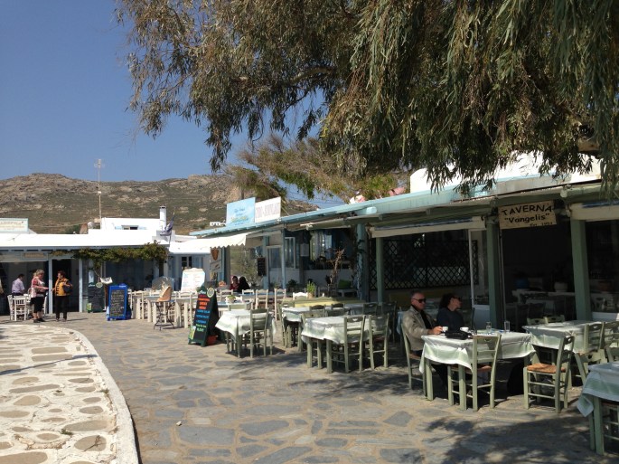 The village of Ano Mera on Mykonos