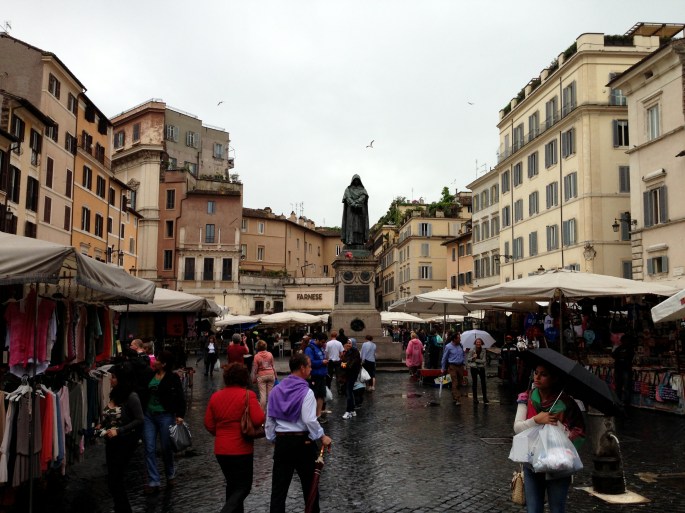 The Piazza Campo di Fiori, Rome, Italy