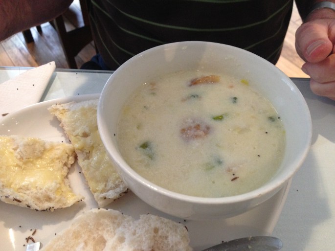 Cullen Skink with the rustic roll.