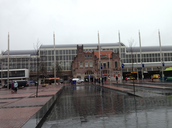 Haarlem Central Station with frequent bus service to parts of the town and trains to Amsterdam leave frequently and are quick.