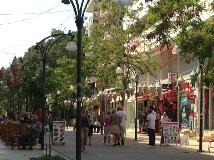 Lot of pedestrian precincts such as this exist in Kusadasi, Turkey.