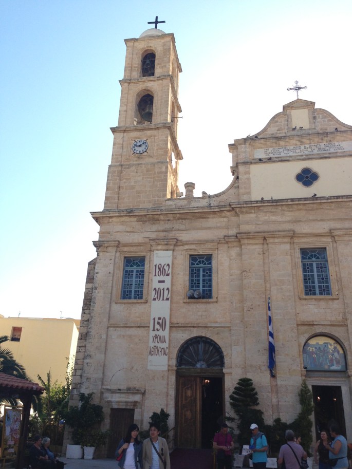 The Greek Orthodox Church was located on a square and it was quite amusing watching everyone pose in front of it for photographs.