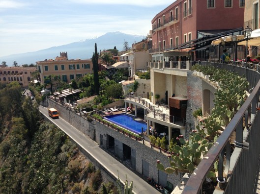 One of the many places you'll want to linger in Taormina.  Views of Mount Etna in the distance were fascinating. 