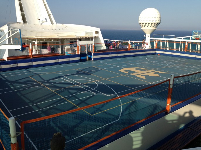 Sports courts onboard the Royal Caribbean Navigator of the Seas. 