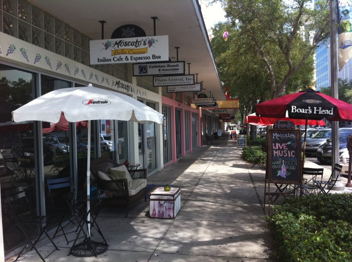 The 400 block of Central Avenue in the Central Arts District features many ethnic restaurants as well as some shops and a new gym in St. Petersburg, Florida.