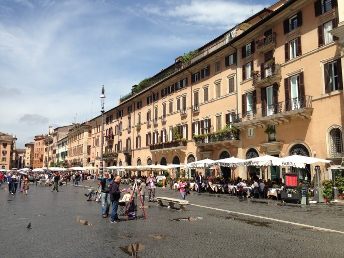 The fabulous Campo di Fiori offers plenty of places to do some shopping for herbs and cheeses and loads of restaurants for a stop for lunch along the 40 bus route.