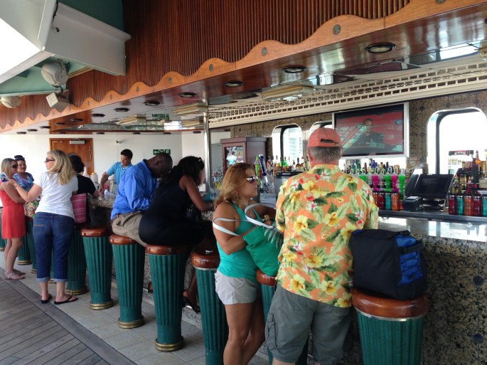 One of the poolside bars on the Carnival Paradise.