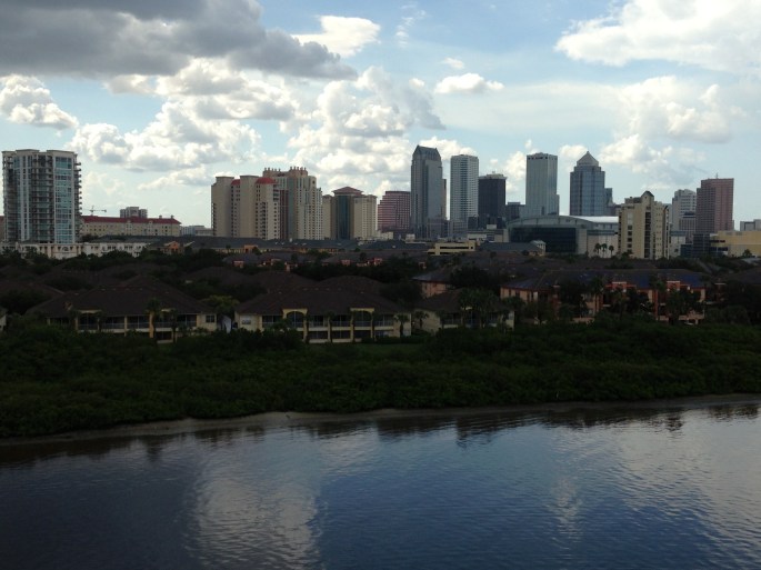 The Tampa skyline from the Carnival Paradise.