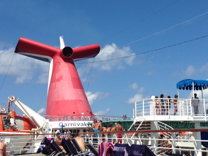 Life was a fun party on the deck of the Carnival Paradise.