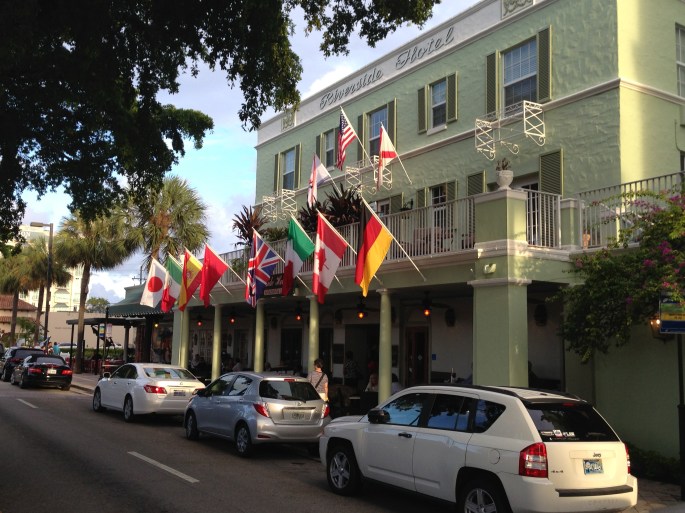 Exterior of the historic Riverside Inn, Fort Lauderdale, Florida.
