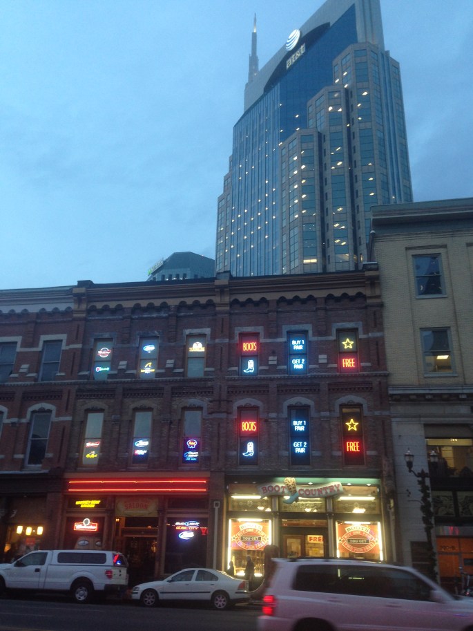There really is quite an abundance of neon on Broadway in downtown Nashville.  Even in the windows.