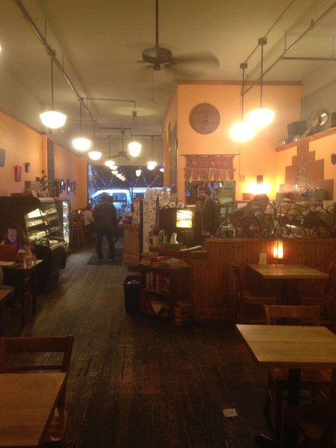 The inside of Cafe Kopi on Walnut Street in downtown Champaign, Illinois.
