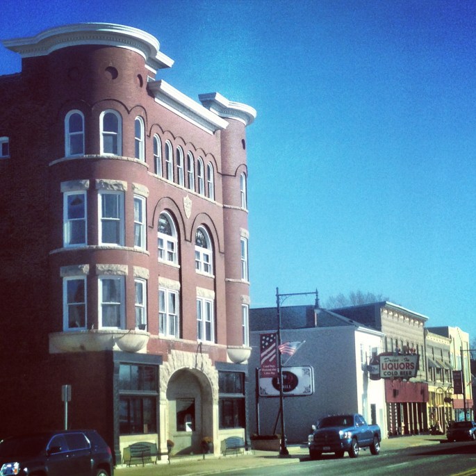 There are some impressive historic structures and plenty of antiques shops in downtown Cambridge City, Indiana which seems to be a thriving small town along the National Road.