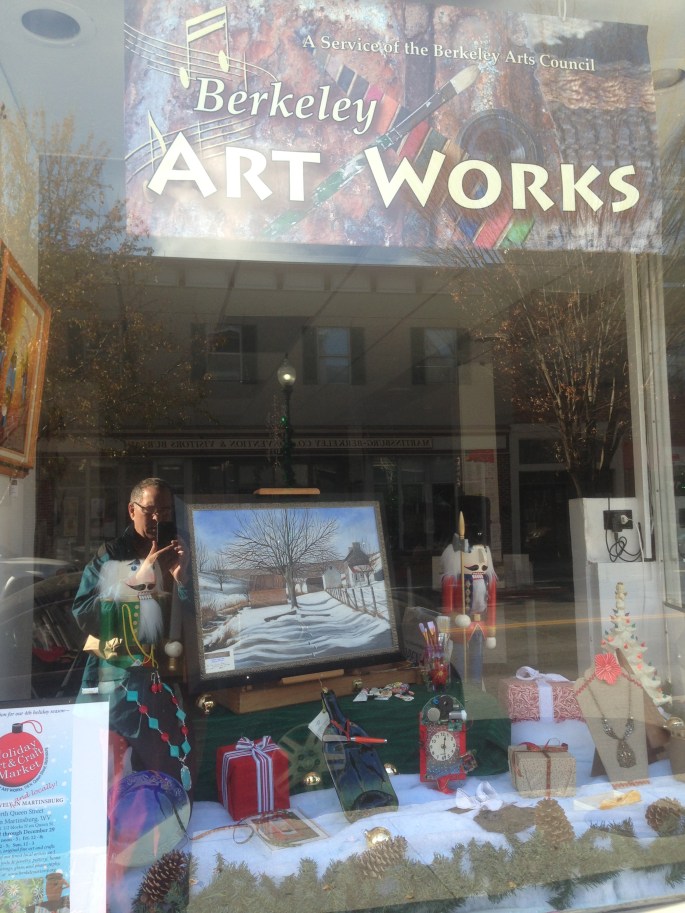 There was an arts scene downtown Martinsburg and this display is from the Berkeley County Arts Council.