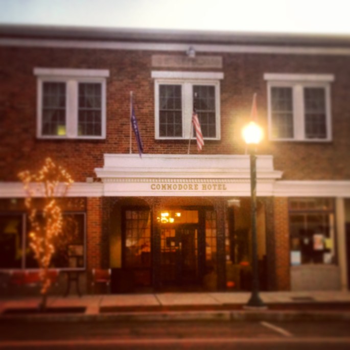The Commodore Hotel in downtown Linden, Tennessee's Arts and Historic District.