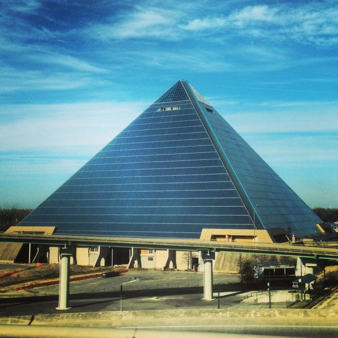 Cruising along the I-40 towards Arkansas you pass the Pyramid in Memphis, Tennessee.