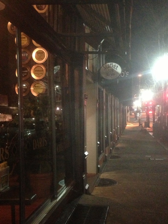 The street in downtown Little Rock outside The Flying Saucer.