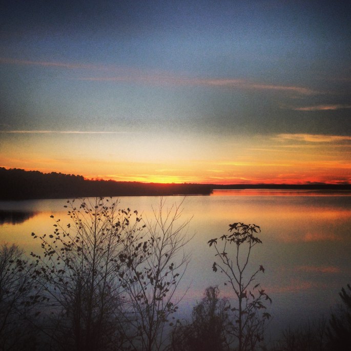 Sunset over Wright Patman Lake at the Atlanta State Park in Atlanta, Texas.