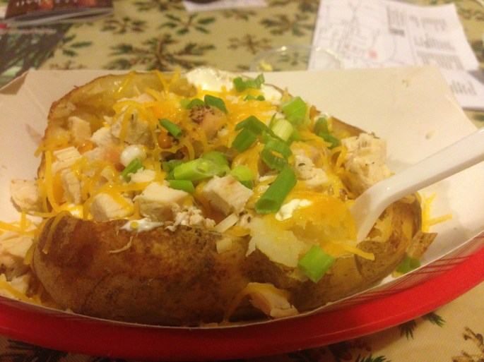 An East Texas stuffed potato at the General Store and Diner on Main Street Nacogdoches is worth the trip!
