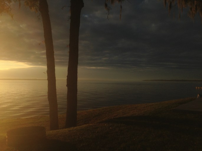 The view from our camp site at the KOA Lake LIvingston