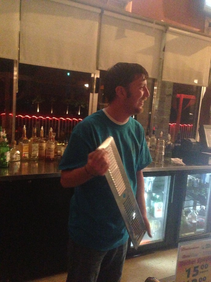 Our bar tender at Buster McNutty's on Lake Livingston was entertaining and told us about the local area of Onalaska, Texas.