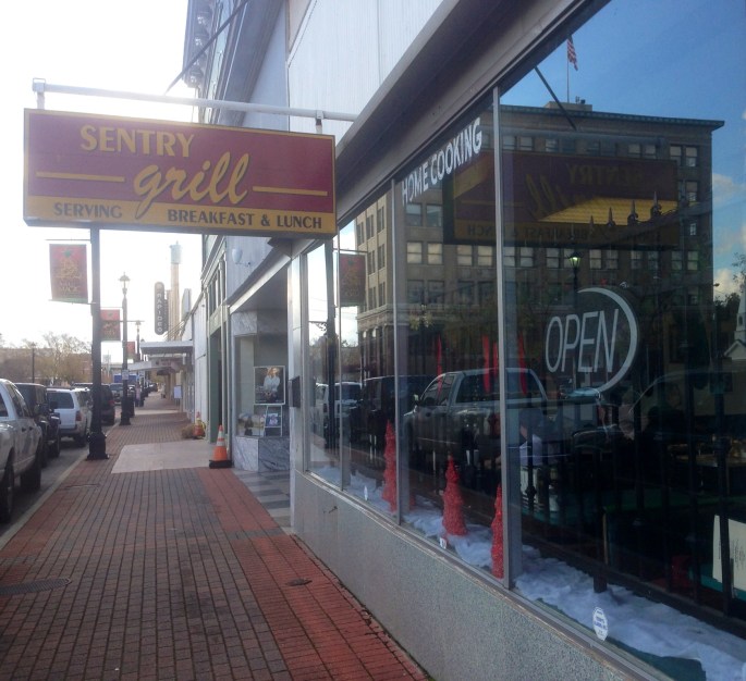 The Sentry Grill is located inside the Sentry Drug Store on Third Street in downtown Alexandria, Louisiana.