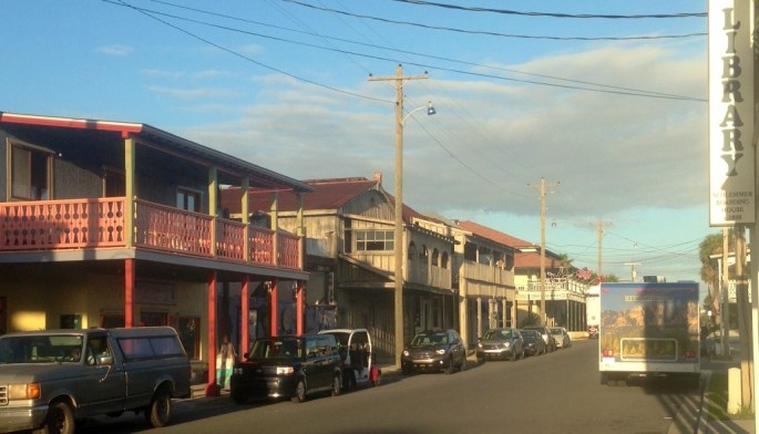 A typical street in the town of Cedar Key, Florida.
