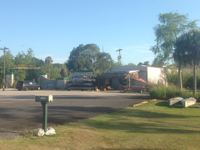 The entrance to the Trail Lakes Campground includes a general store, skunk ape research center and exhibits and is well worth popping into.