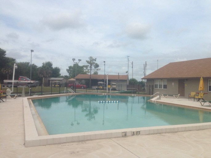 The pool is really quite large at the KOA Fort Summit in the Orlando area.