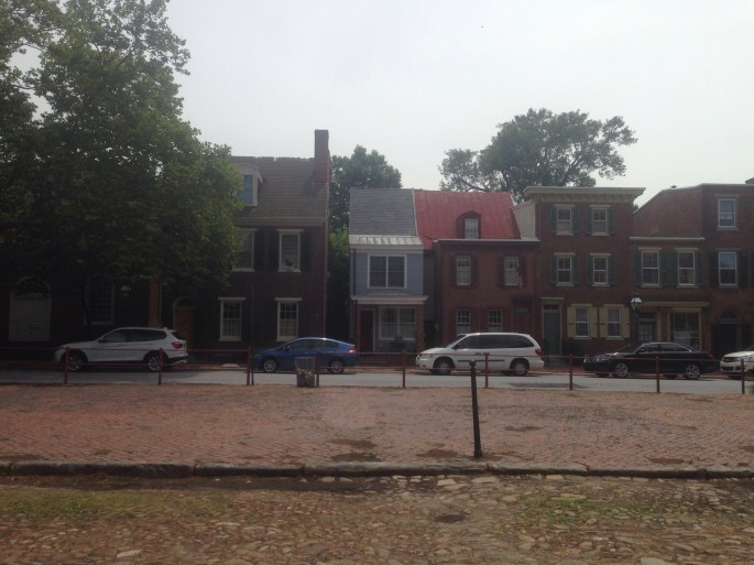 Historic homes on the Green in New Castle, Delaware.