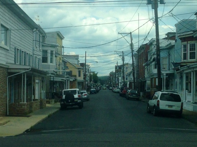 One of the residential streets in Mahanoy City, Pennsylvania.