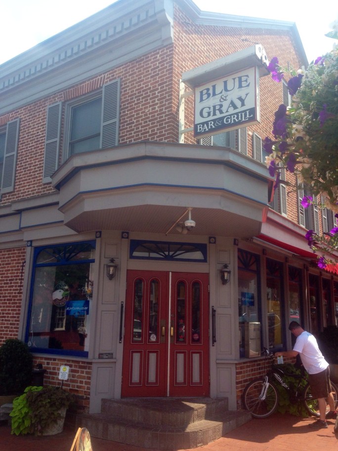 The Blue and Gray Grill on the square in Gettysburg is a great place for a drink and lunch.
