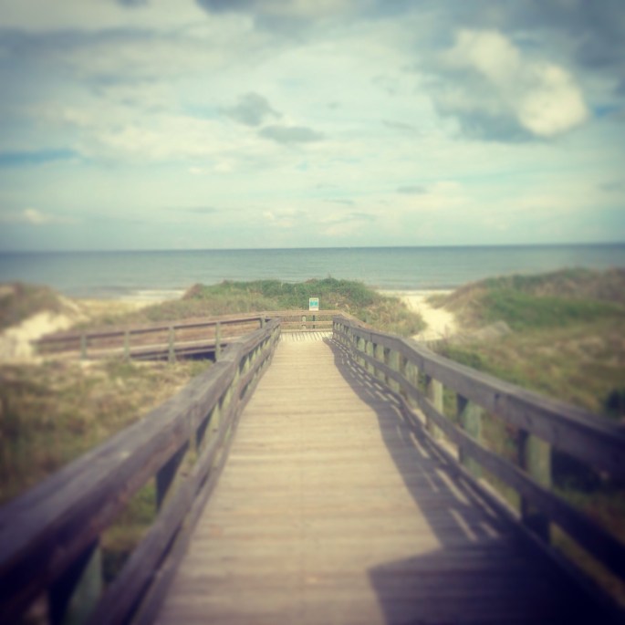 The boardwalks over the dunes at Kathryn Hanna Park near Jacksonville at Atlantic Beach.